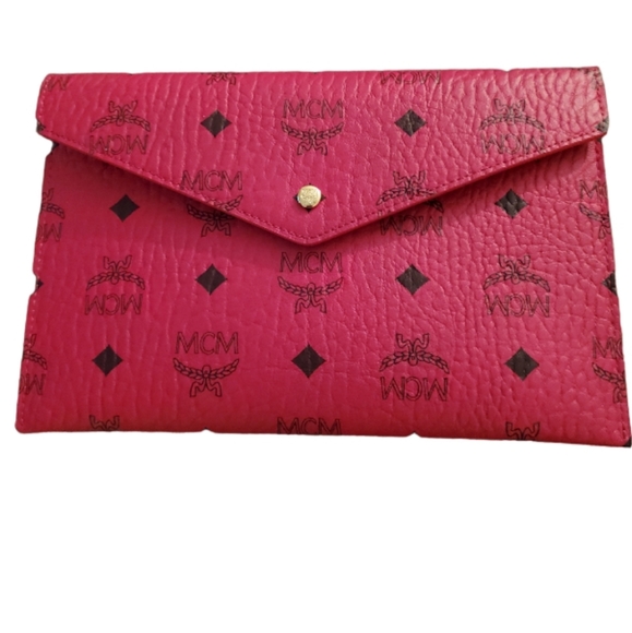 MCM Handbags - 🚫SOLD🚫MCM Clutch Pouch Bag Red Novelty Authentic Leather Case w/Box NEW